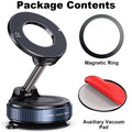 Magnetic Car Phone Holder — 360° Rotation, Vacuum Suction Mount